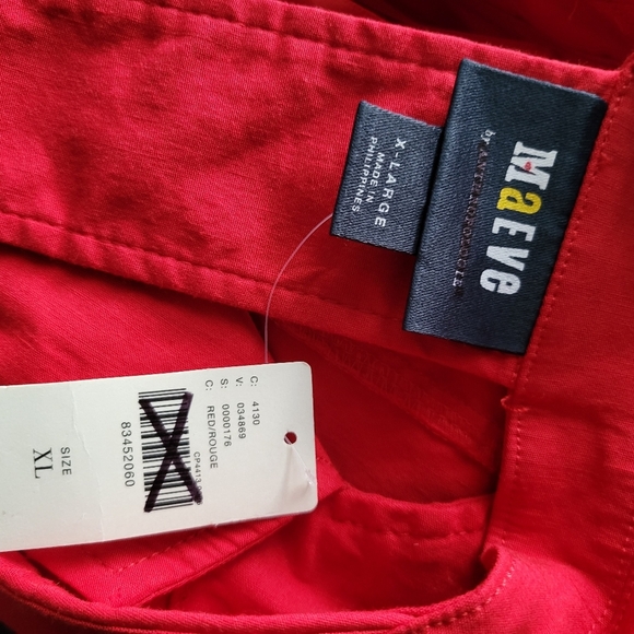 Anthropologie/Maeve Stylish Red Button-Up Dress - Picture 6 of 6